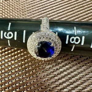 Fragrant Jewels Silver Ring with Deep Blue Gem
